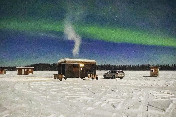 "Aurora Ice" - Ice Fishing & Salmon Dinner Tour - Aurora viewing through panorama windows