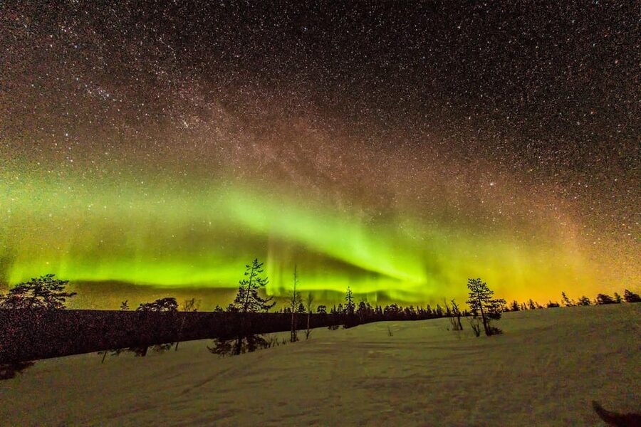 Auroras Northern Lights in Saariselka - Chasing gaps in the cloud