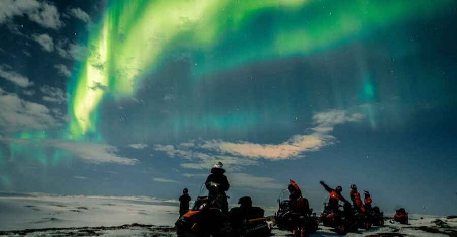 From Alta: Northern Lights Night Adventure By Snowmobile - Leaving Alta for the old postal road