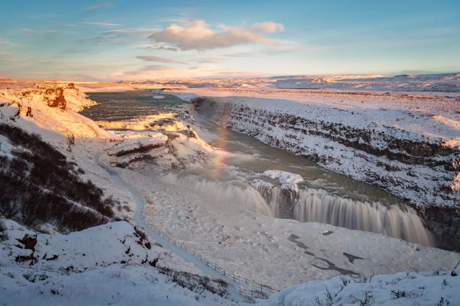 From Reykjavík: Golden Circle & Northern Lights Combo - Gullfoss, the Golden Waterfall