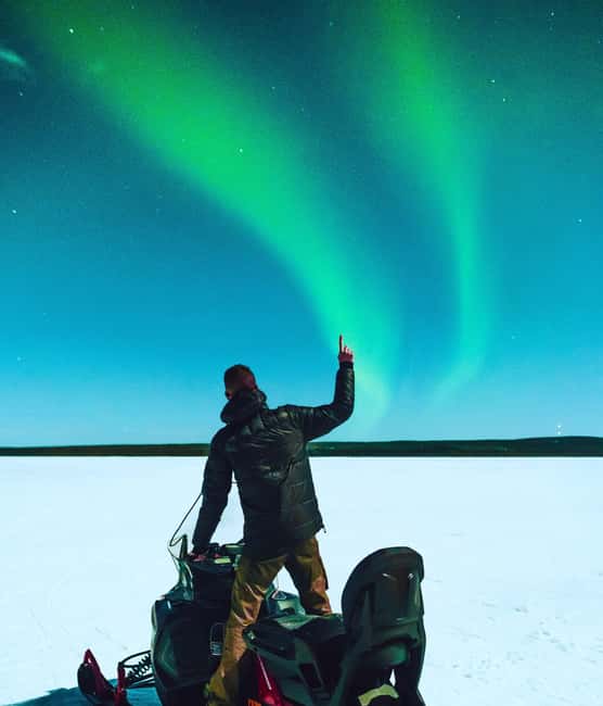 From Rovaniemi: Searching Aurora with Snowmobile - Leaving Rovaniemi for the dark Arctic