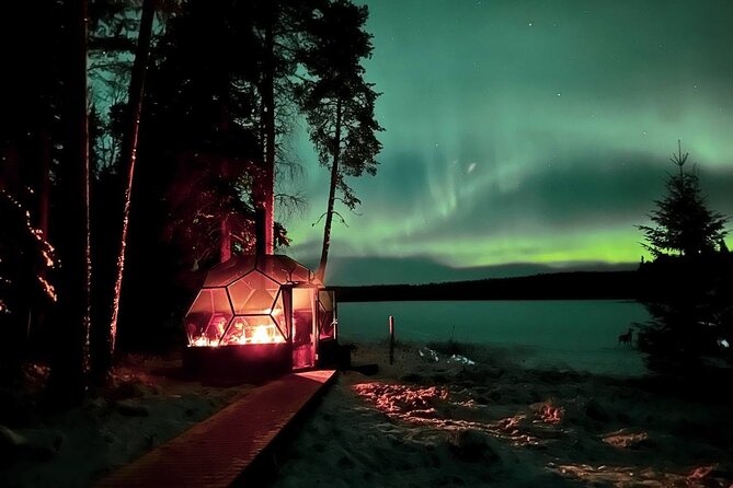 Glass Igloo Campfire Dinner under Northern Lights - Pickup from anywhere in Rovaniemi