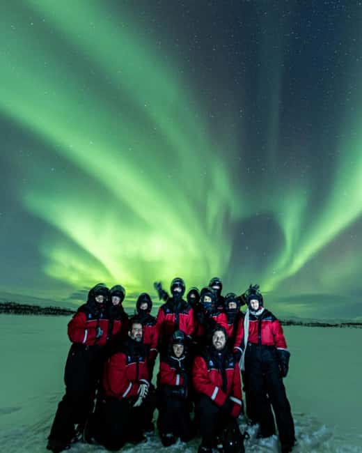 Kilpisjärvi: Northern Lights Snowmobile Tour with Photos - Reaching the quiet lake