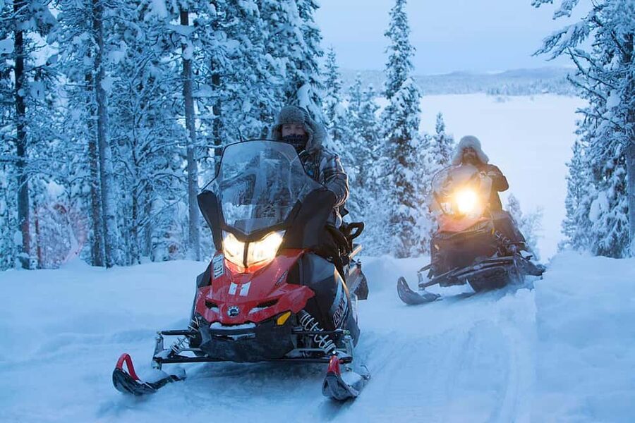 Kiruna: Northern Lights Snowmobile Tour with Dinner - Along the Torne River and through the forest