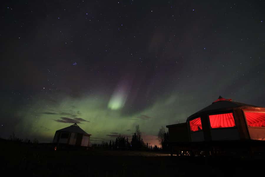 Late Night Yurt Dinner and Northern Lights - Leaving Fairbanks for a darker sky