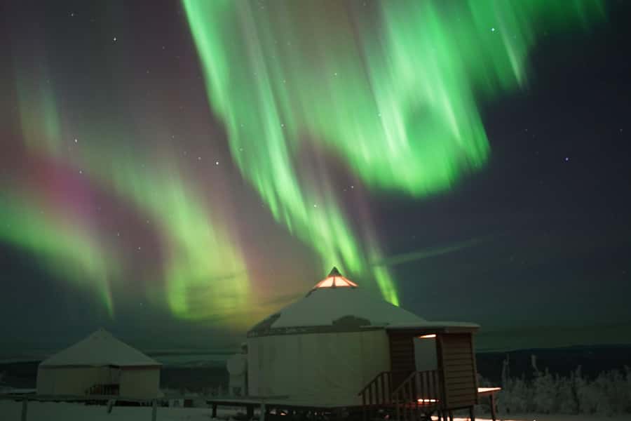 Late Night Yurt Dinner and Northern Lights - The yurt is the main attraction, even before the aurora