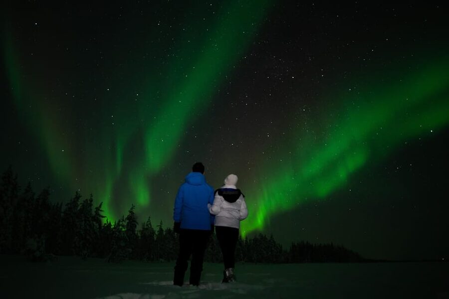 Levi: Northern Lights Sledge Ride - Getting ready for a Finnish winter night