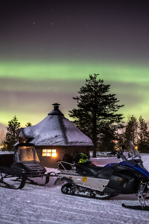 Levi: Snowmobile Northern Lights Hunting Trip - Forest trails, moonlight, and the search for clear sky