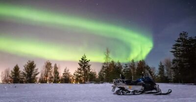 Snowmobile Northern Lights Hunting Trip