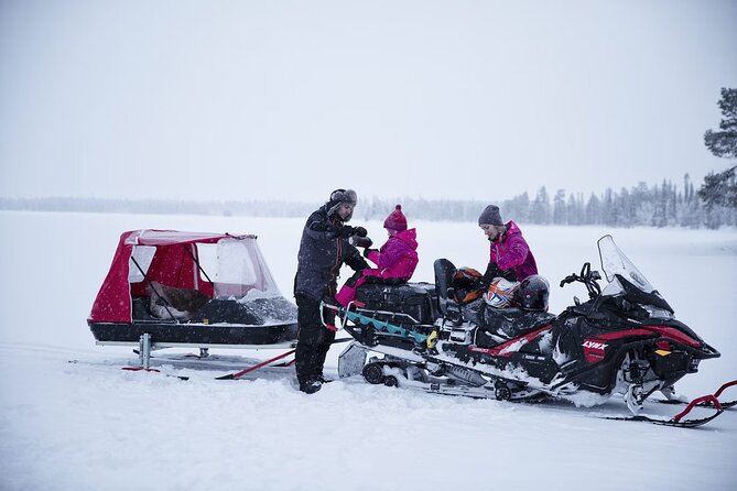 Northern Lights Snowmobile Sledge Ride in Rovaniemi - From Rovakatu 24 to the forest