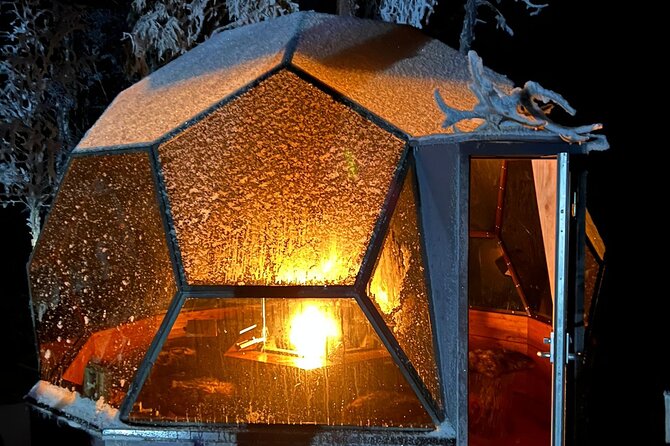 PRIVATE Glass Igloo Dinner Under Northern Lights - The ride out through snowy Finland