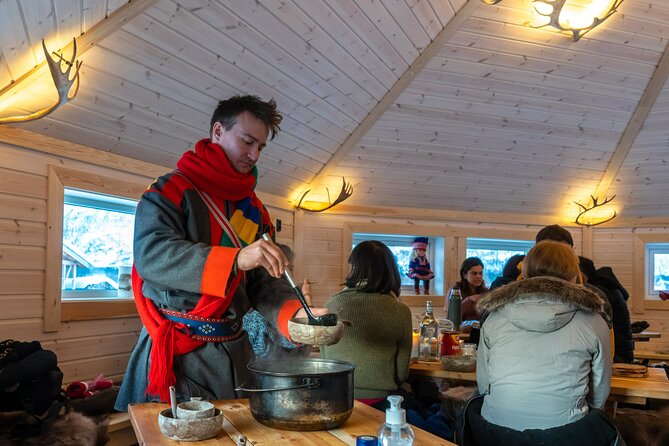 Reindeer feeding & Saami Culture with chance for Northern Lights - Dinner inside the wooden lavvu