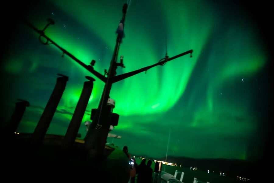 Reykjavik: Northern Lights Guided Boat Tour with Photos - Warm clothing and onboard extras