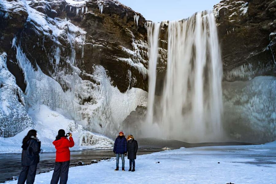Reykjavík: South Coast Wonders & Northern Lights Tour - Skógafoss brings the first big reward
