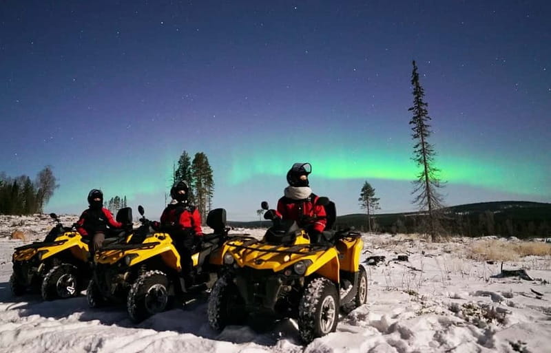 Rovaniemi: Northern Lights Quad Bike Tour - A warm break with blueberry juice and gingerbread