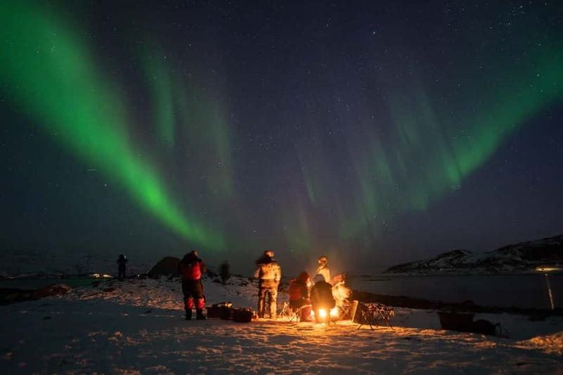 Tromsø: Adult Only Aurora hunt with Citizen Science - The campfire makes the cold easier