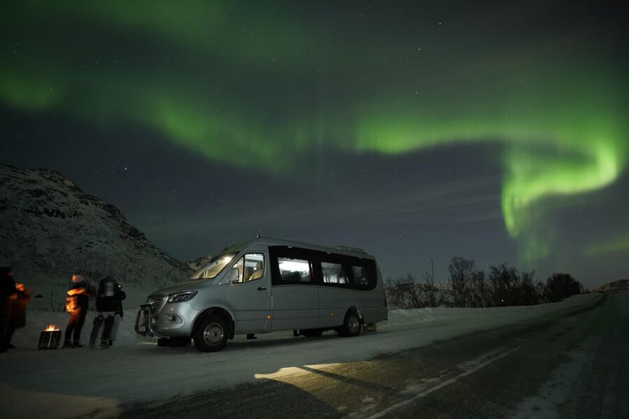 Tromsø: Chase Aurora in Minibus and Free Aurora Portrait - Two hours on the road, with the route changing as you go
