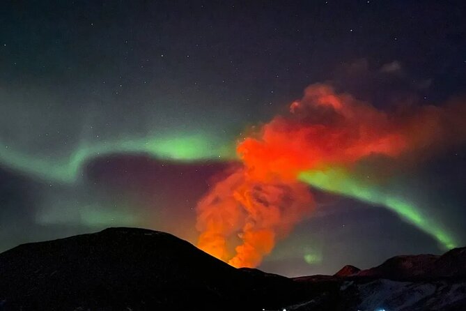Volcano Hike & Northern Lights Combo Tour - Walking across the Fagradalsfjall lava fields